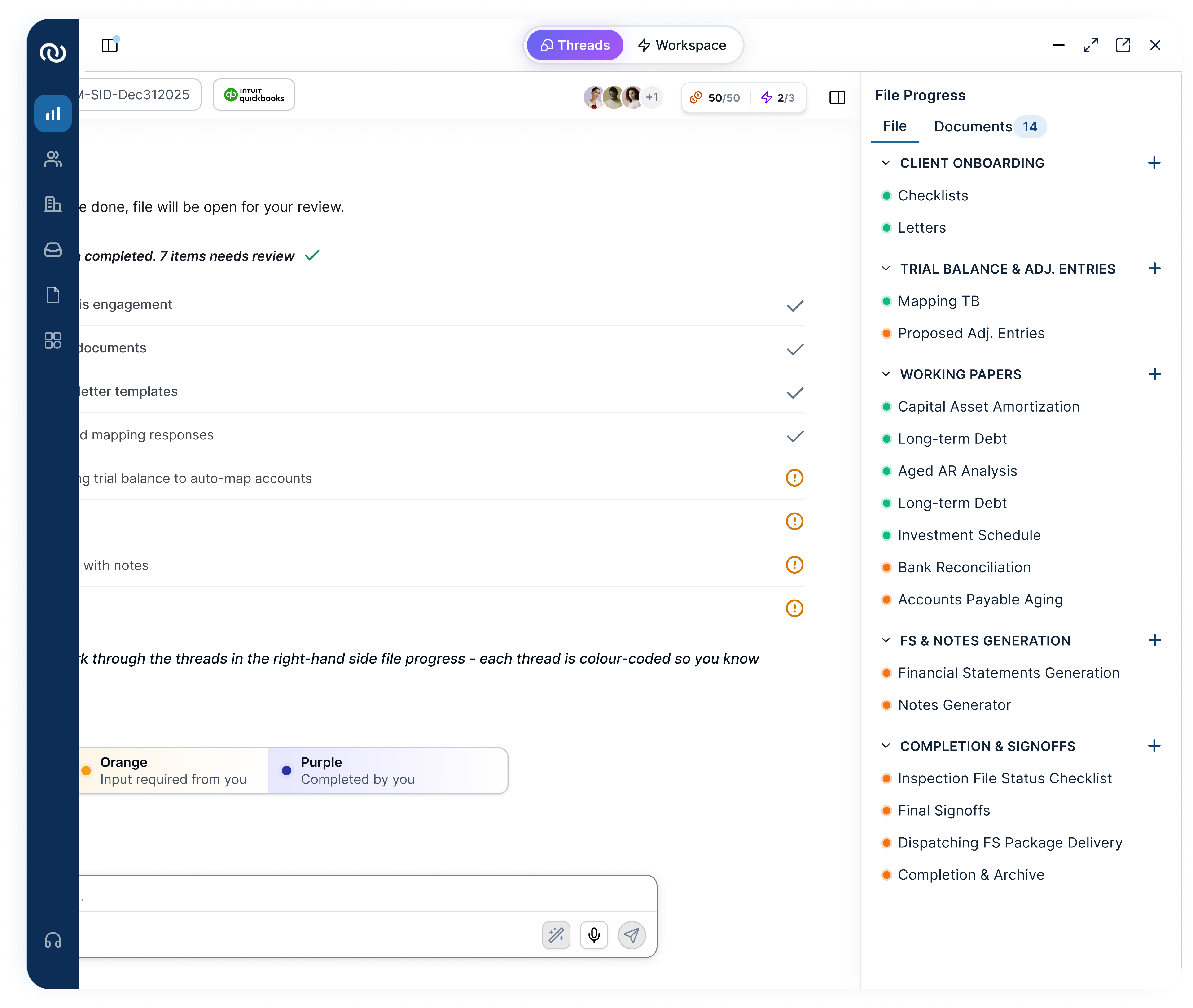 File Progress sidebar open on the right