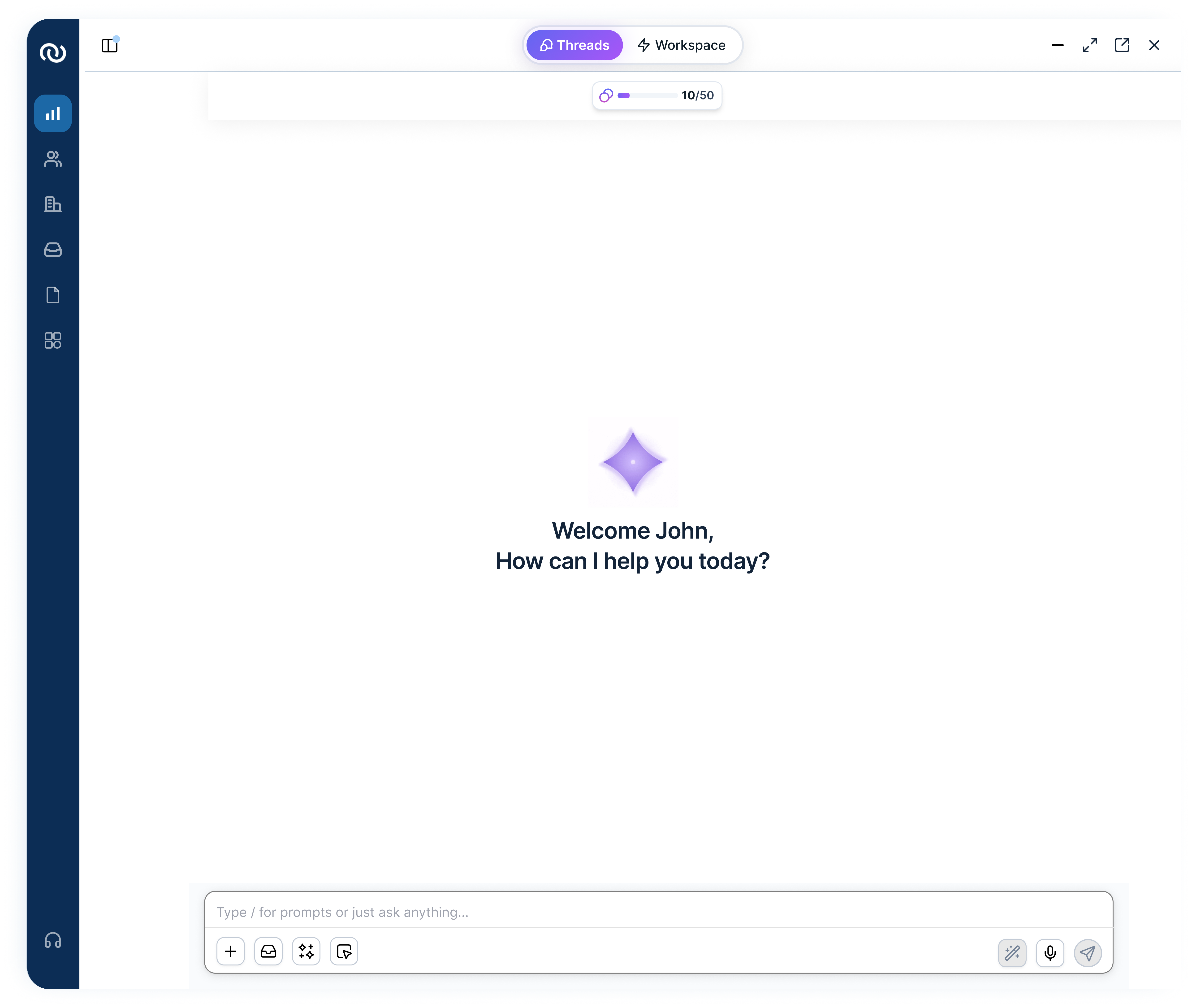 Luka Threads screen with the voice chat control